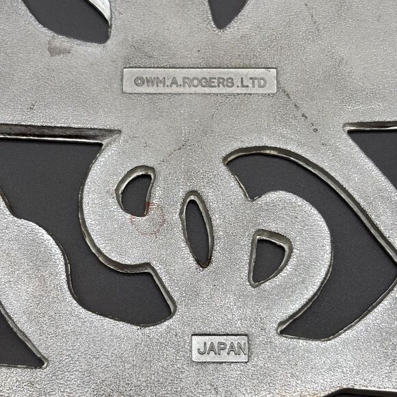 WM A Rogers Christmas Sleigh Trivet Coaster Set Silver Plated Enamel Holiday Lot - Picture 5 of 12